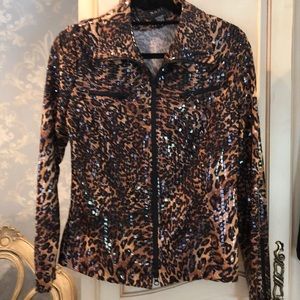 Nabi leopard sequin jacket